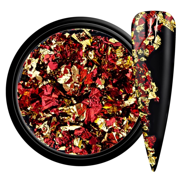 Nail Flakes Red Gold