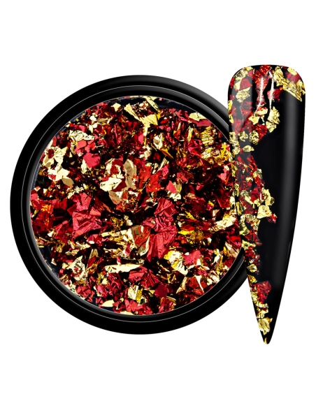 Nail Flakes Red Gold
