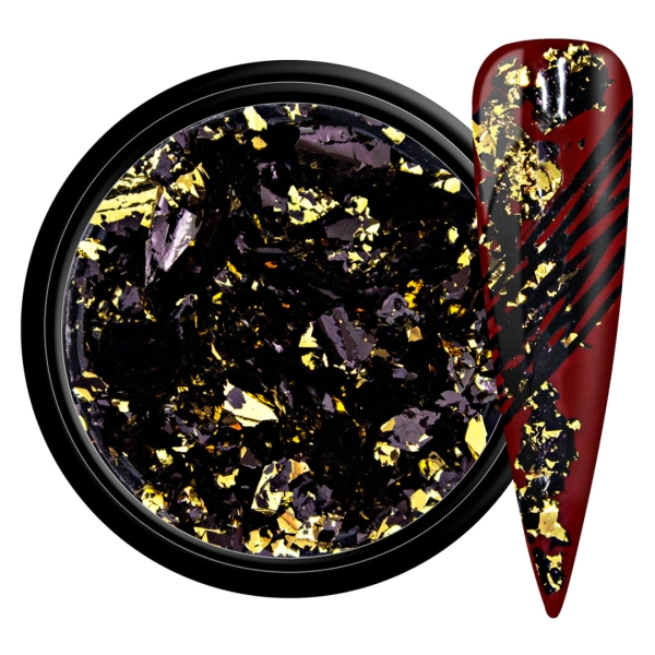 Nail Flakes Black Gold