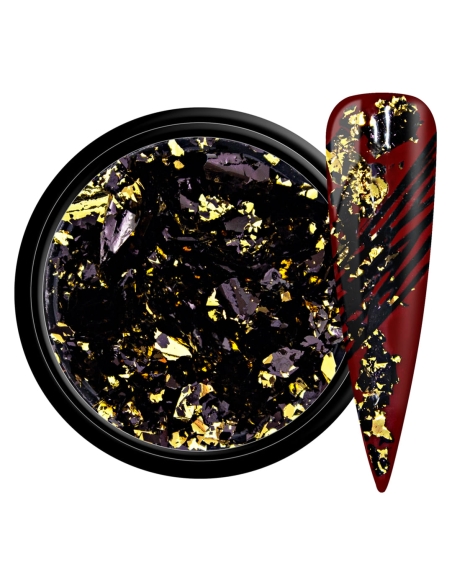 Nail Flakes Black Gold