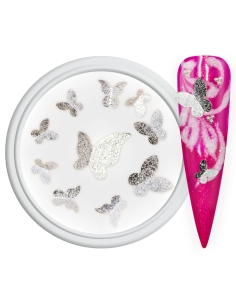 NailArt Overlay 3D Butterfly silver