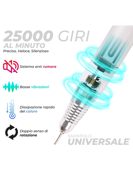 Fresa per Unghie Professionale – Micromotore per Rimozione, Preparazione e Dry Manicure | Benail