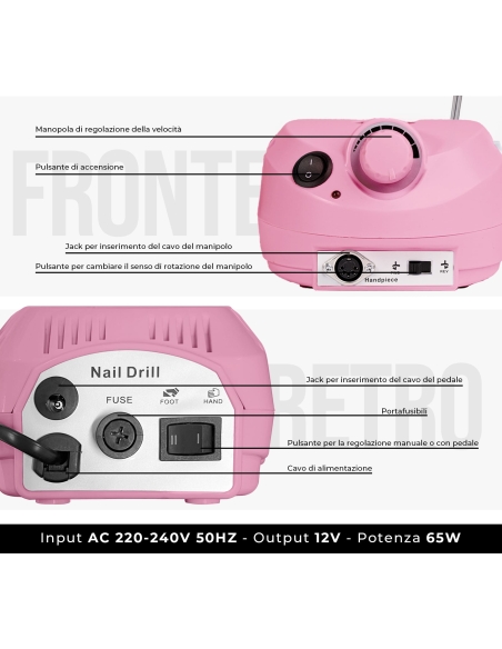 Fresa per Unghie Professionale – Micromotore per Rimozione, Preparazione e Dry Manicure | Benail