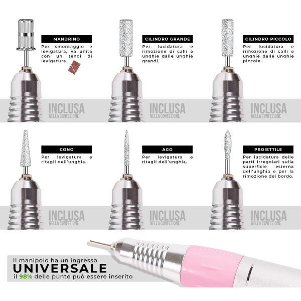 Fresa per Unghie Professionale – Micromotore per Rimozione, Preparazione e Dry Manicure | Benail