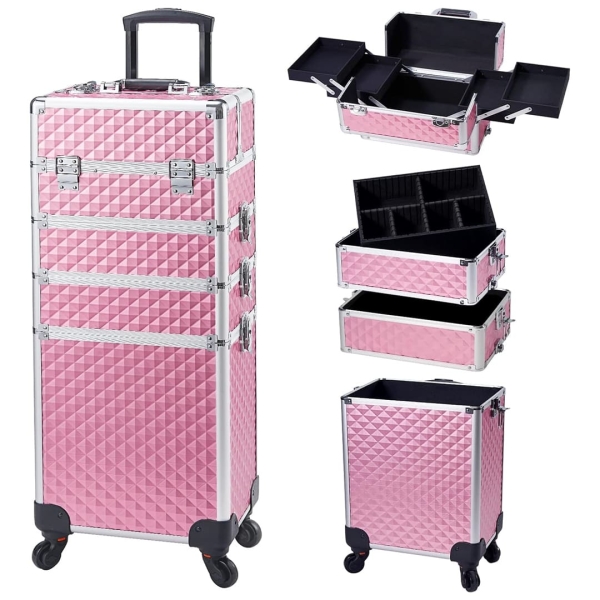 Trolley Grande Alluminio Rosa