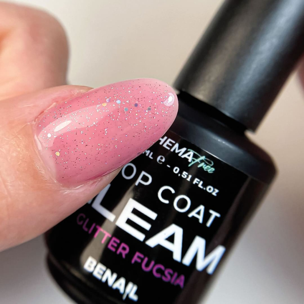 Top Coat Gleam - Glitter Fucsia- 15ml