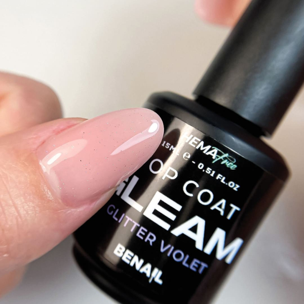 Top Coat Gleam - Glitter Violet- 15ml