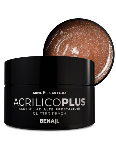 Gel Acrilico Plus 50ml - Glitter Peach