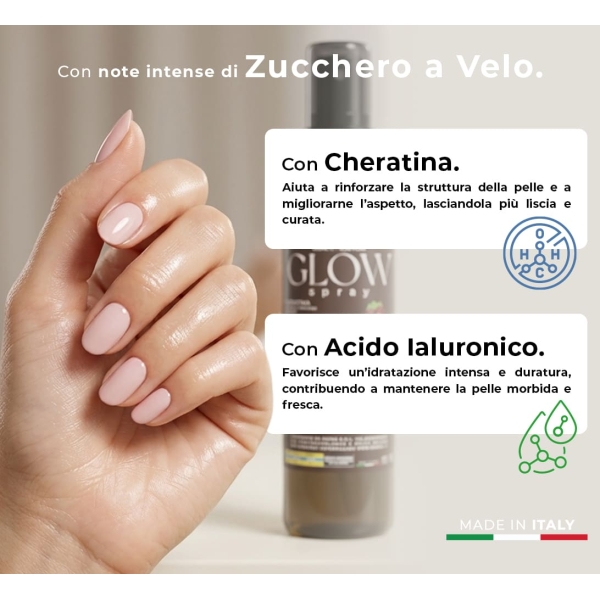 Glow Spray- Cheratina e Acido Ialuronico - Zucchero a Velo