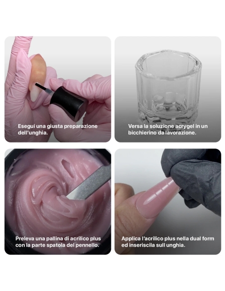 Kit AcryGel per Tecnica Dual Form – Ricostruzione Unghie Professionale