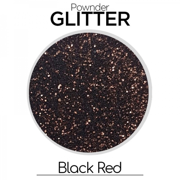 Glitter Powder Black Red